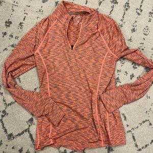 Orange and grey women’s quarter zip Amazon brand